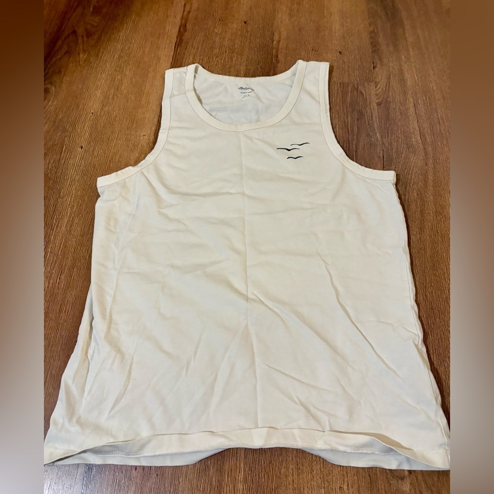 Madewell White Tank Top with Back Graphic